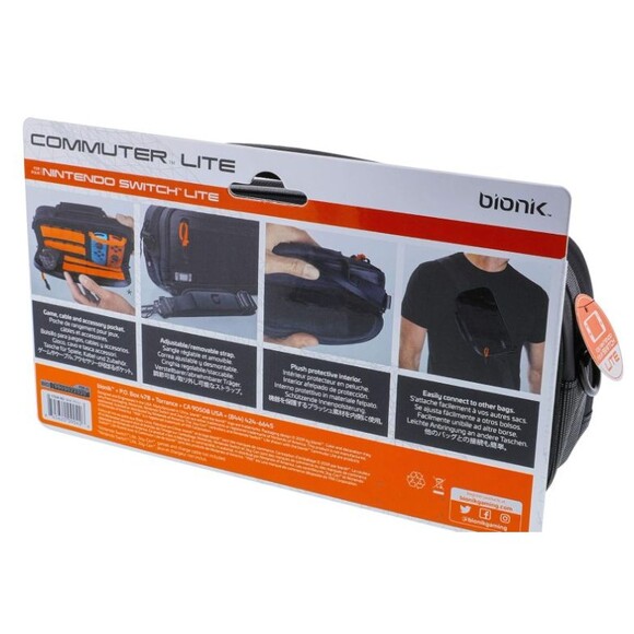 Bionik BNK-9042 Commuter Lite Black Bag for Nintendo Switch Lite & Accessories - Picture 5 of 5